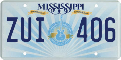 MS license plate ZUI406