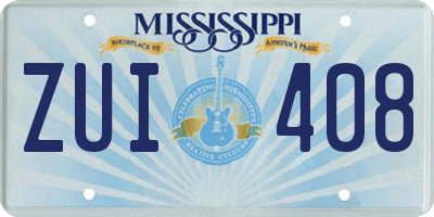 MS license plate ZUI408