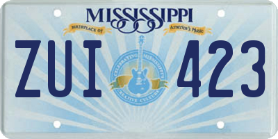 MS license plate ZUI423