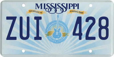 MS license plate ZUI428