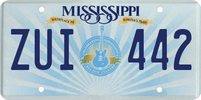 MS license plate ZUI442