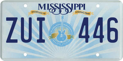 MS license plate ZUI446