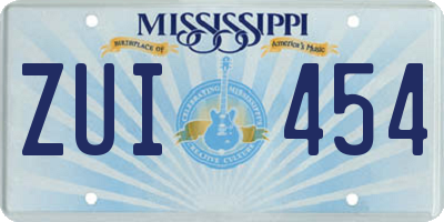 MS license plate ZUI454