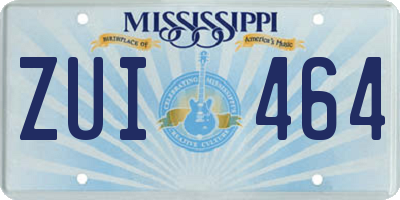 MS license plate ZUI464