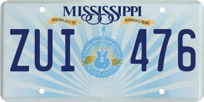 MS license plate ZUI476