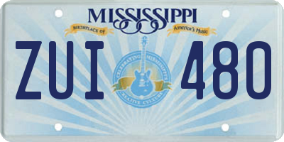 MS license plate ZUI480