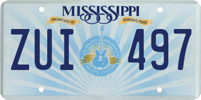 MS license plate ZUI497