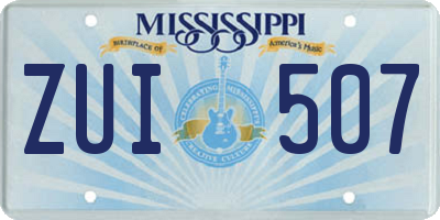 MS license plate ZUI507