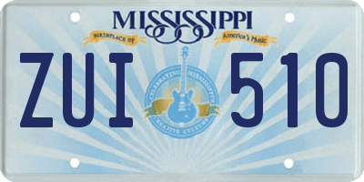 MS license plate ZUI510