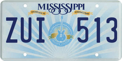 MS license plate ZUI513