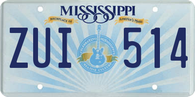 MS license plate ZUI514