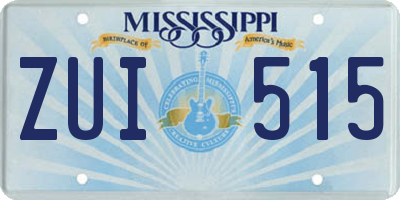 MS license plate ZUI515