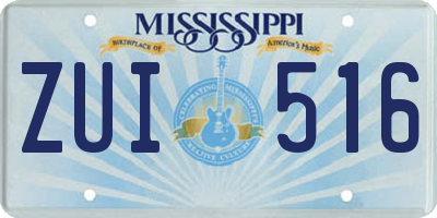 MS license plate ZUI516