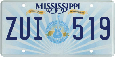 MS license plate ZUI519