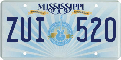 MS license plate ZUI520