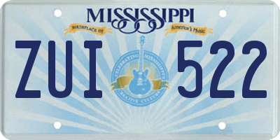 MS license plate ZUI522