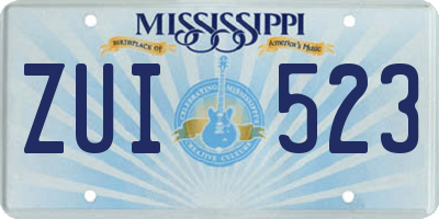 MS license plate ZUI523