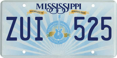 MS license plate ZUI525