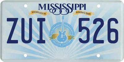 MS license plate ZUI526