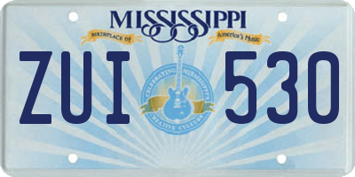 MS license plate ZUI530