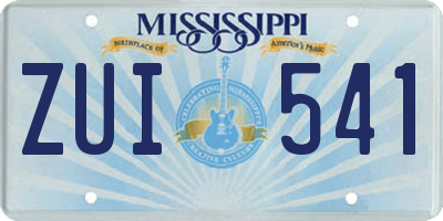 MS license plate ZUI541