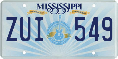 MS license plate ZUI549