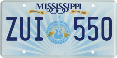 MS license plate ZUI550