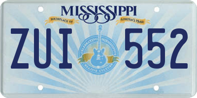 MS license plate ZUI552