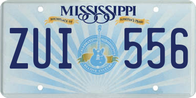 MS license plate ZUI556