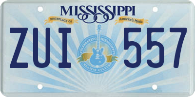 MS license plate ZUI557