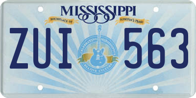 MS license plate ZUI563