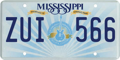 MS license plate ZUI566