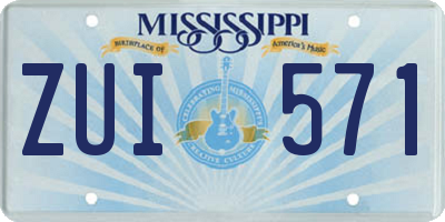 MS license plate ZUI571