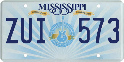 MS license plate ZUI573