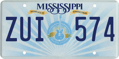 MS license plate ZUI574