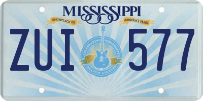 MS license plate ZUI577