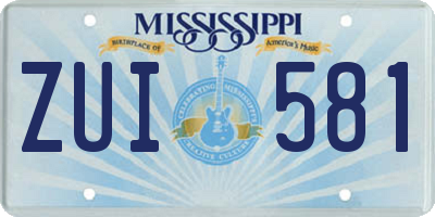 MS license plate ZUI581