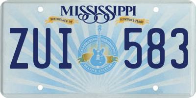 MS license plate ZUI583