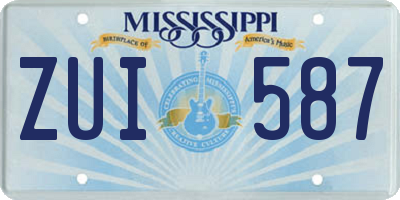 MS license plate ZUI587