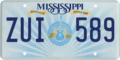 MS license plate ZUI589