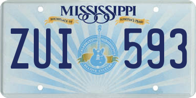 MS license plate ZUI593