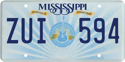 MS license plate ZUI594