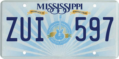 MS license plate ZUI597