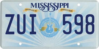 MS license plate ZUI598