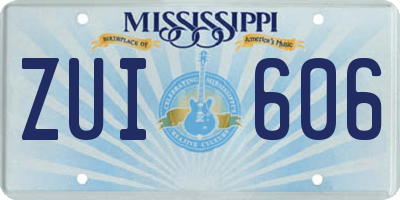 MS license plate ZUI606