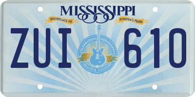 MS license plate ZUI610