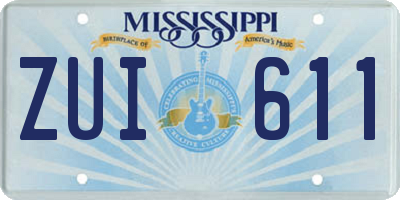 MS license plate ZUI611