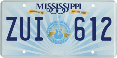 MS license plate ZUI612