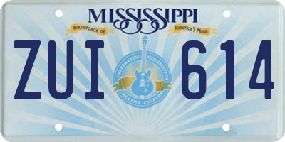 MS license plate ZUI614