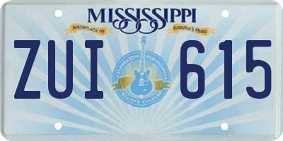 MS license plate ZUI615